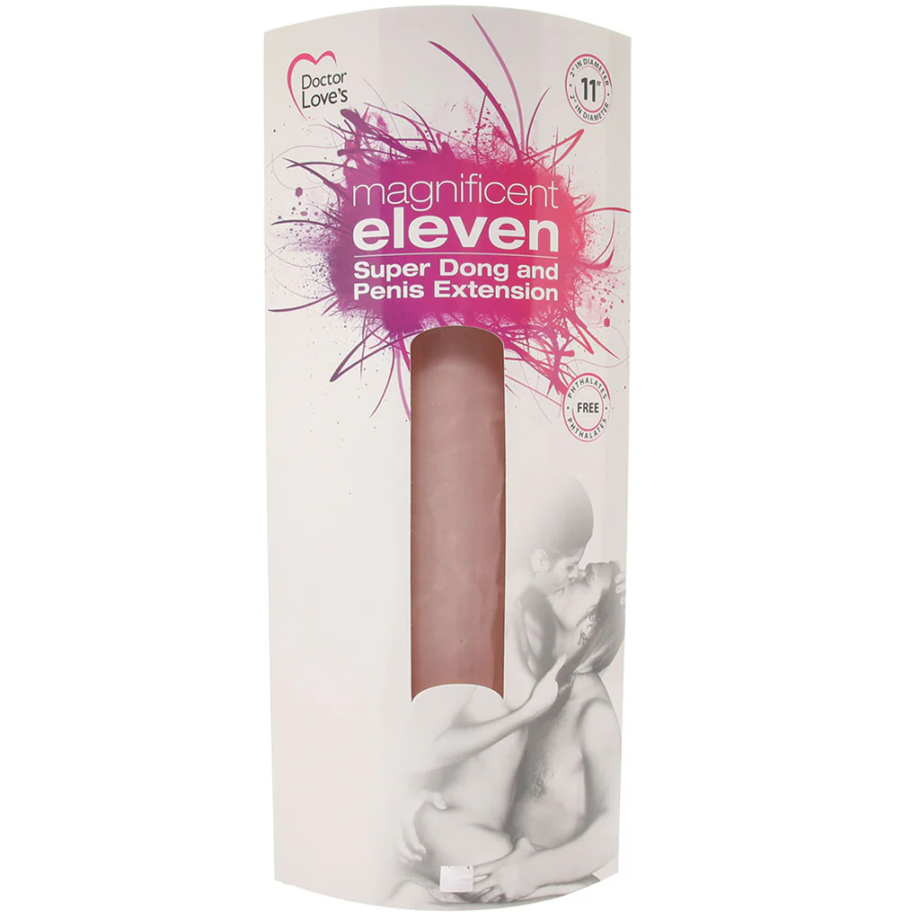 Magnificent Eleven Dildo & Extension in White - Image 6