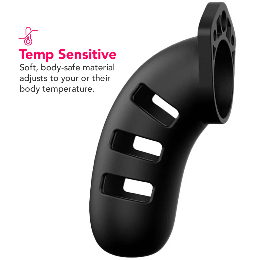 ManCage 21 4.5 Inch Silicone Cock Cage in Black - Image 2