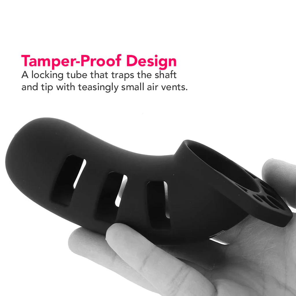 ManCage 21 4.5 Inch Silicone Cock Cage in Black - Image 4