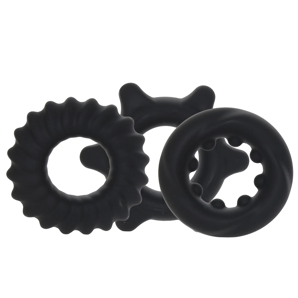 Manzo Liquid Silicone Ring Set in Black - Image 5
