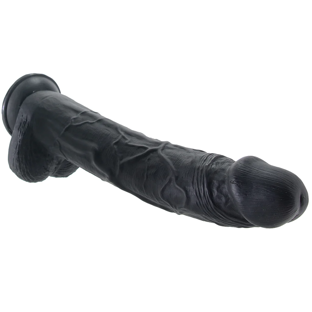 Master Cock Hung Harry 11.75 Inch Ballsy Dildo in Black - Image 2