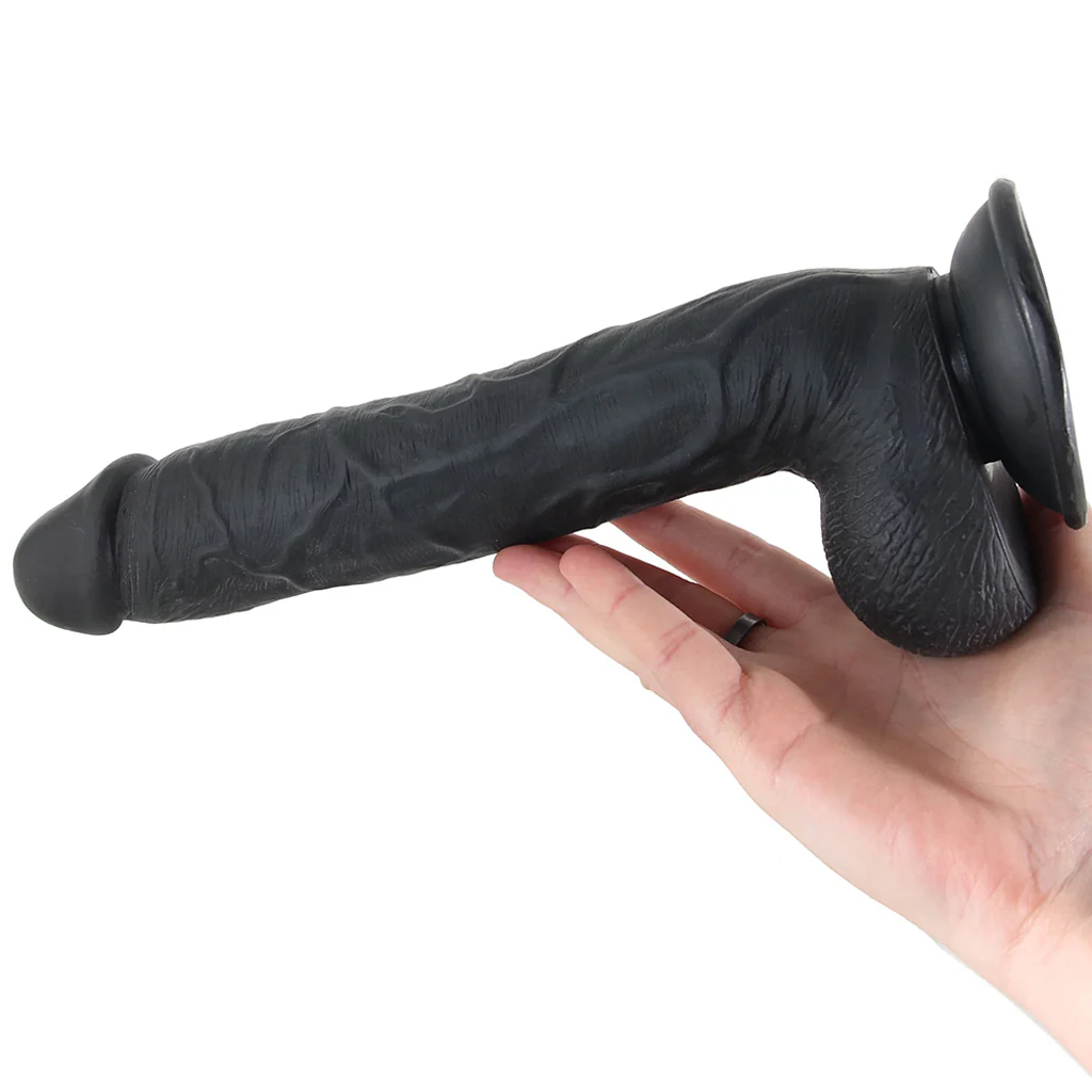 Master Cock Long Logan 10 Inch Ballsy Dildo in Black - Image 4