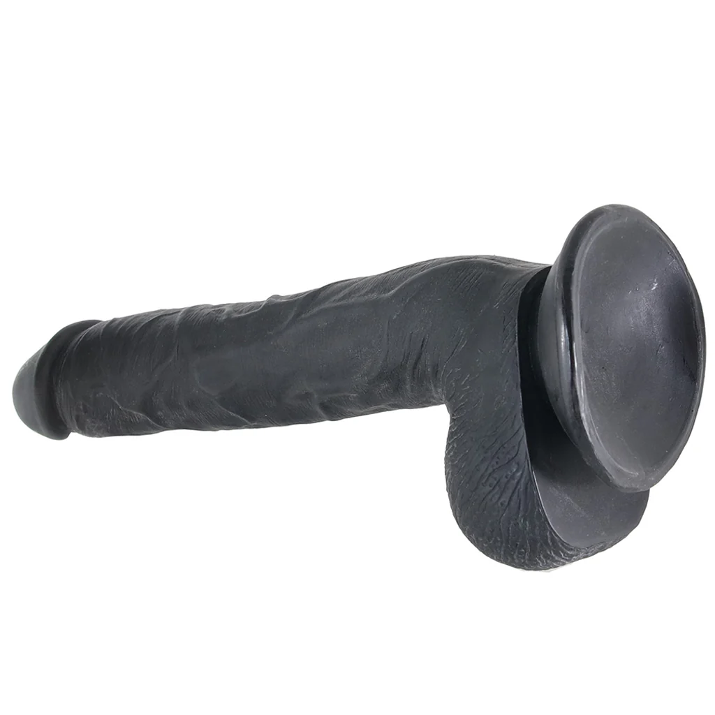Master Cock Long Logan 10 Inch Ballsy Dildo in Black - Image 5