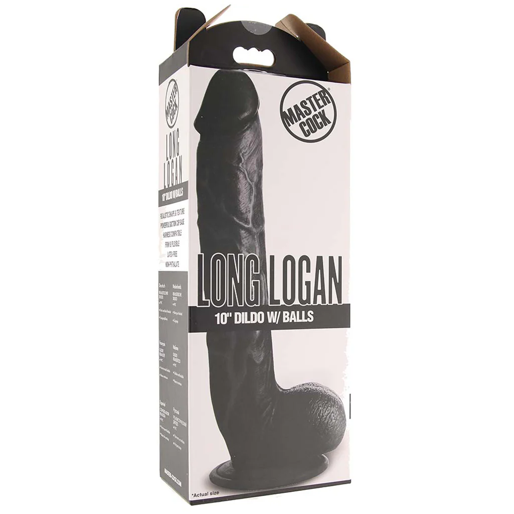 Master Cock Long Logan 10 Inch Ballsy Dildo in Black - Image 6