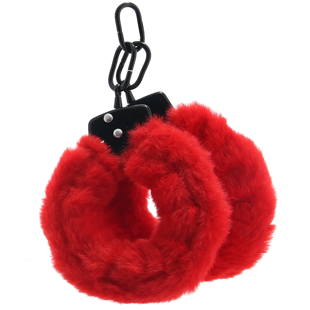 Master Series Cuffed in Fur Wrist Cuffs in Red - Image 4