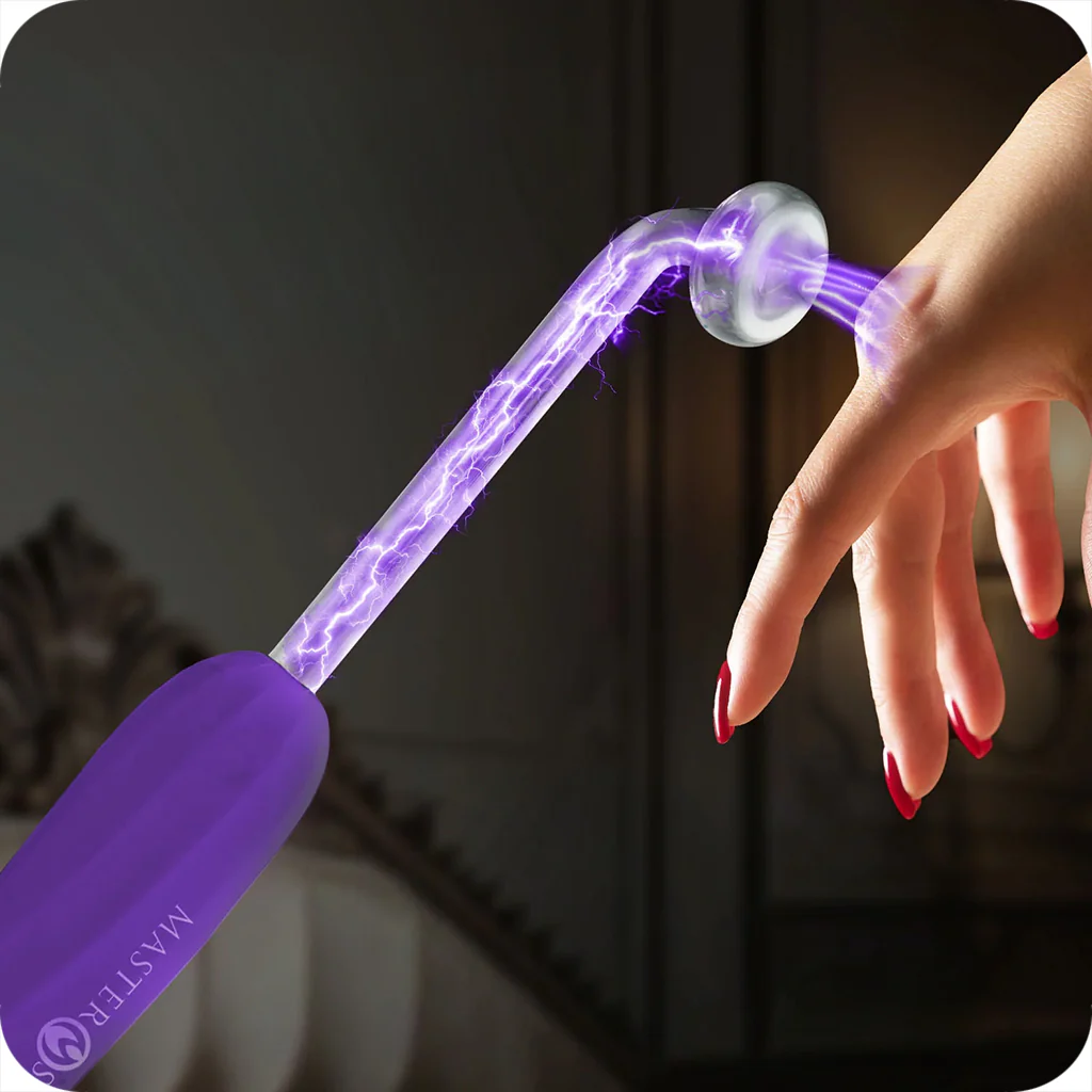 Master Series Elektra Rechargeable E-Stim Wand in Purple - Image 8