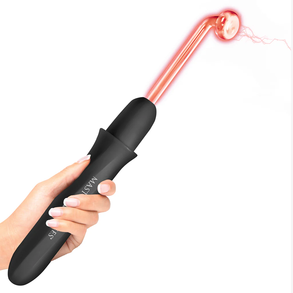 Master Series Elektra Rechargeable E-Stim Wand in Black - Image 4