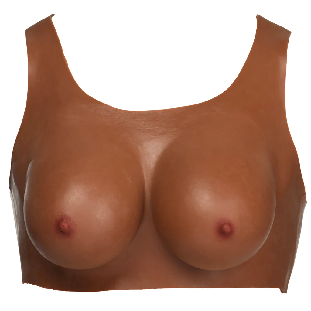 Master Series Perky Pair D-Cup Silicone Breasts in Dark - Image 2