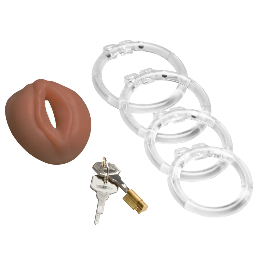 Master Series Pussy Chastity Cage in Tan - Image 8
