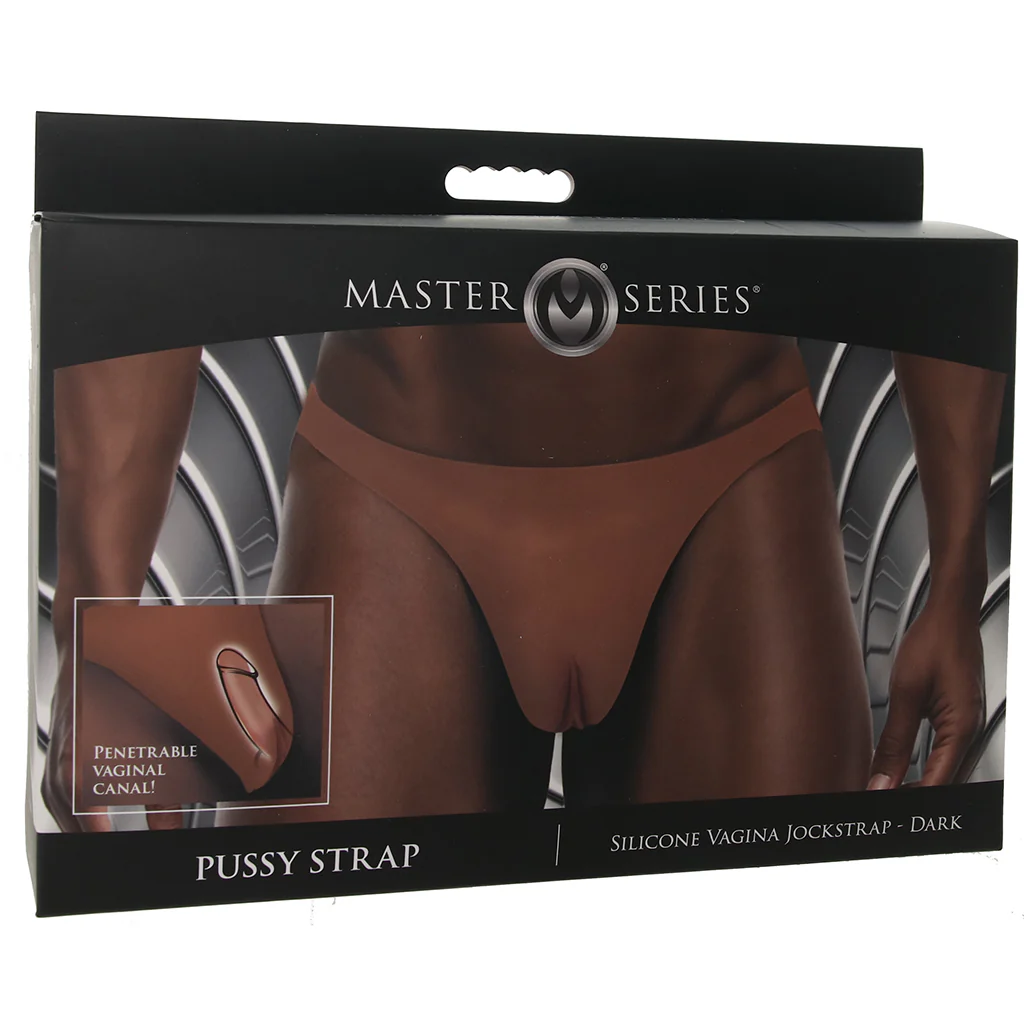 Master Series Pussy Strap Silicone Jockstrap in Dark - Image 9