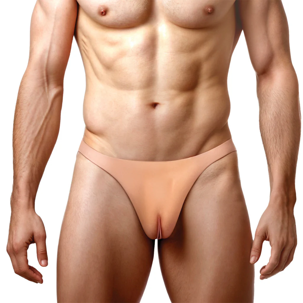 Master Series Pussy Strap Silicone Jockstrap in Light - Image 5