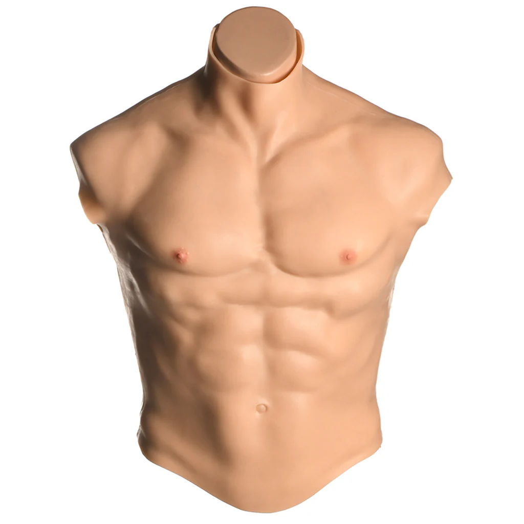 Master Series Ripped Silicone Male Chest in Medium - Image 5