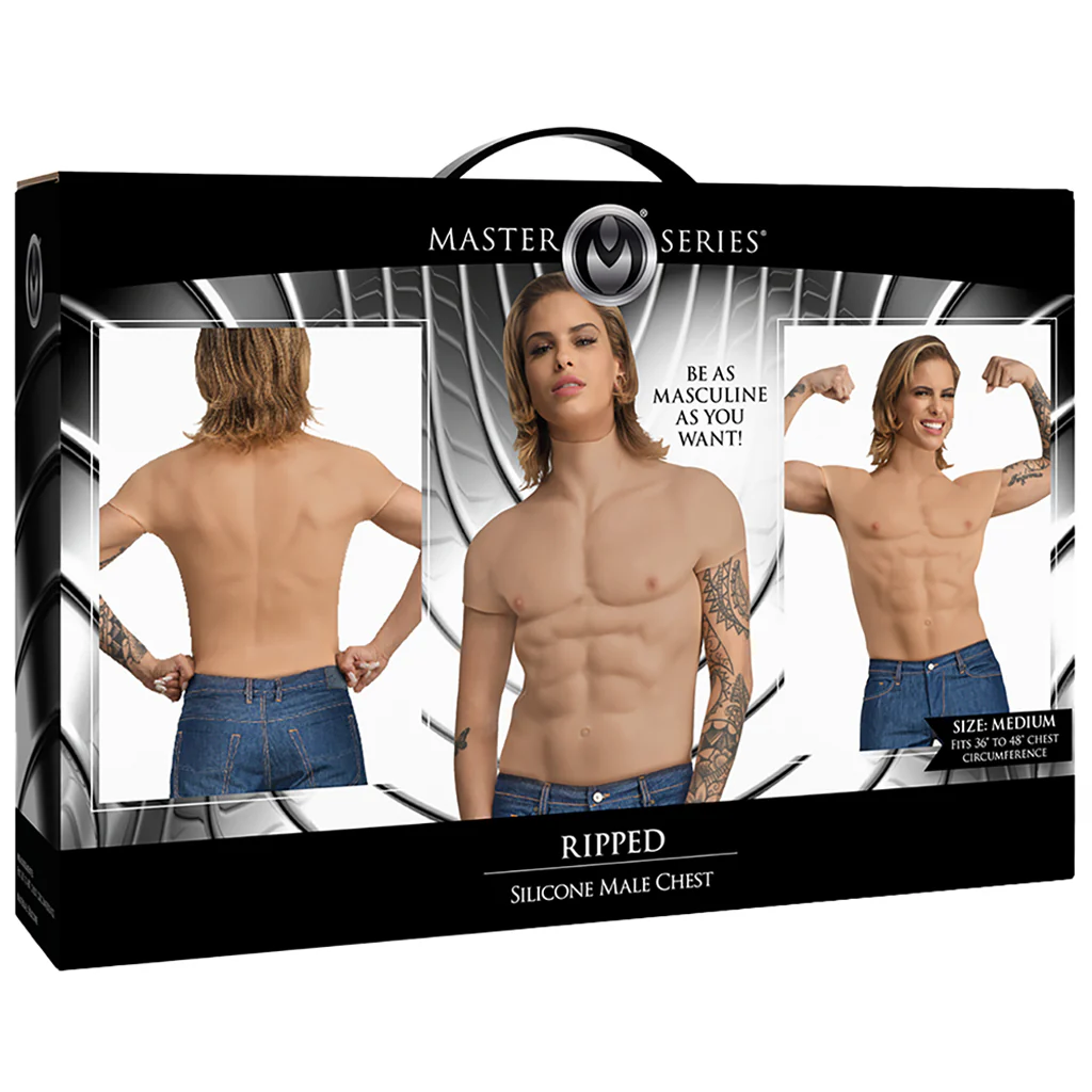 Master Series Ripped Silicone Male Chest in Medium - Image 6