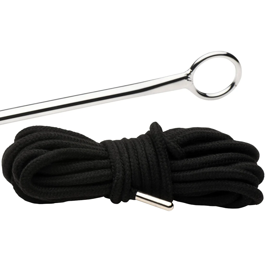 Master Series Roped Beaded Steel Anal Hook - Image 8