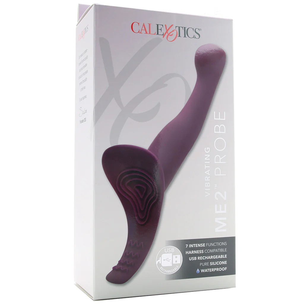 ME2 Vibrating Silicone Strap-On Ready Probe in Purple - Image 6