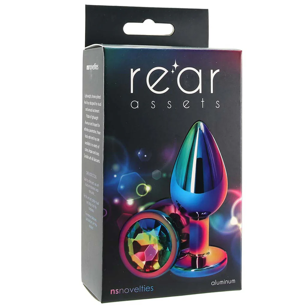 Medium Aluminum Plug with Rainbow Gem in Multicolor - Image 6