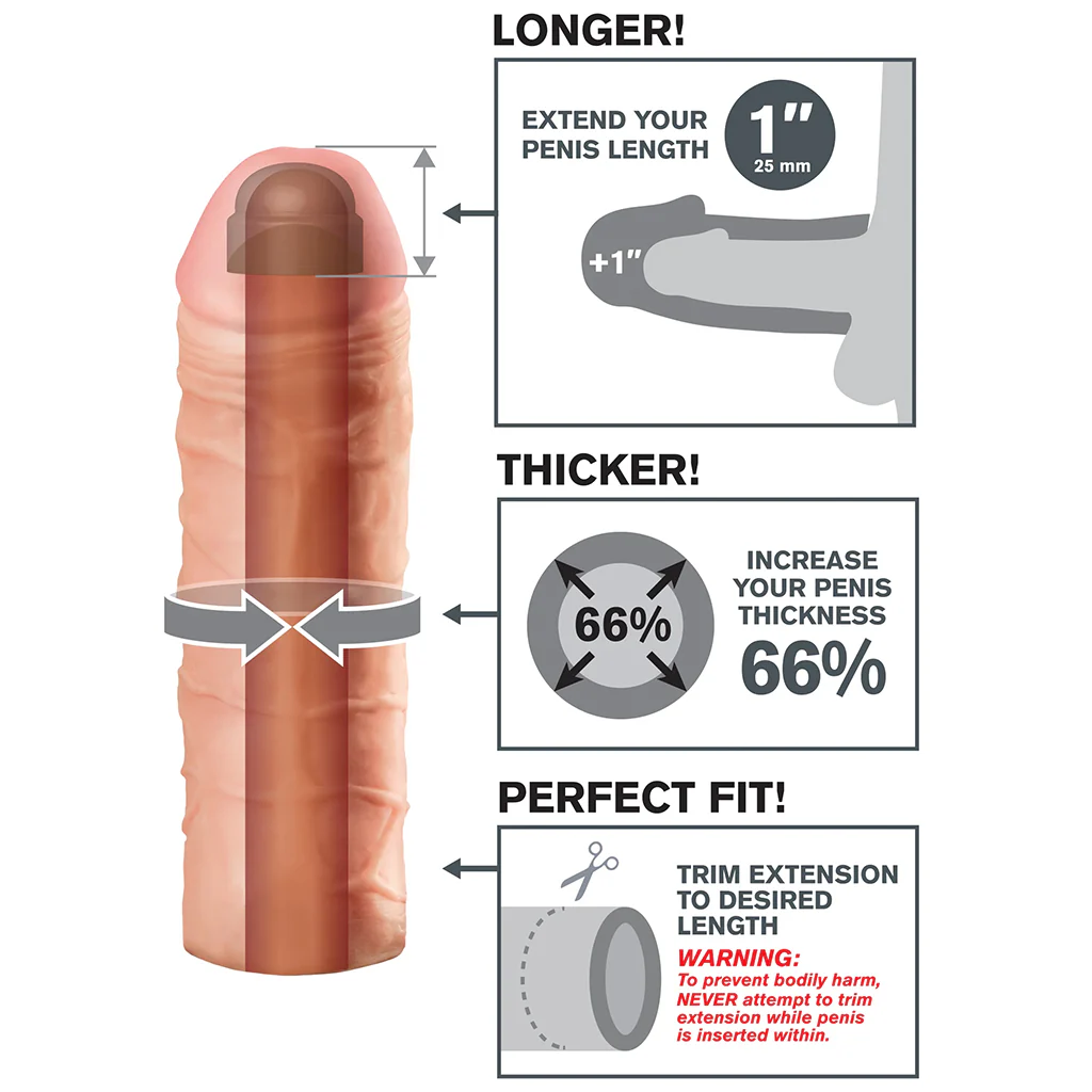 Mega 1 Inch Fanta Flesh Extension in White - Image 8
