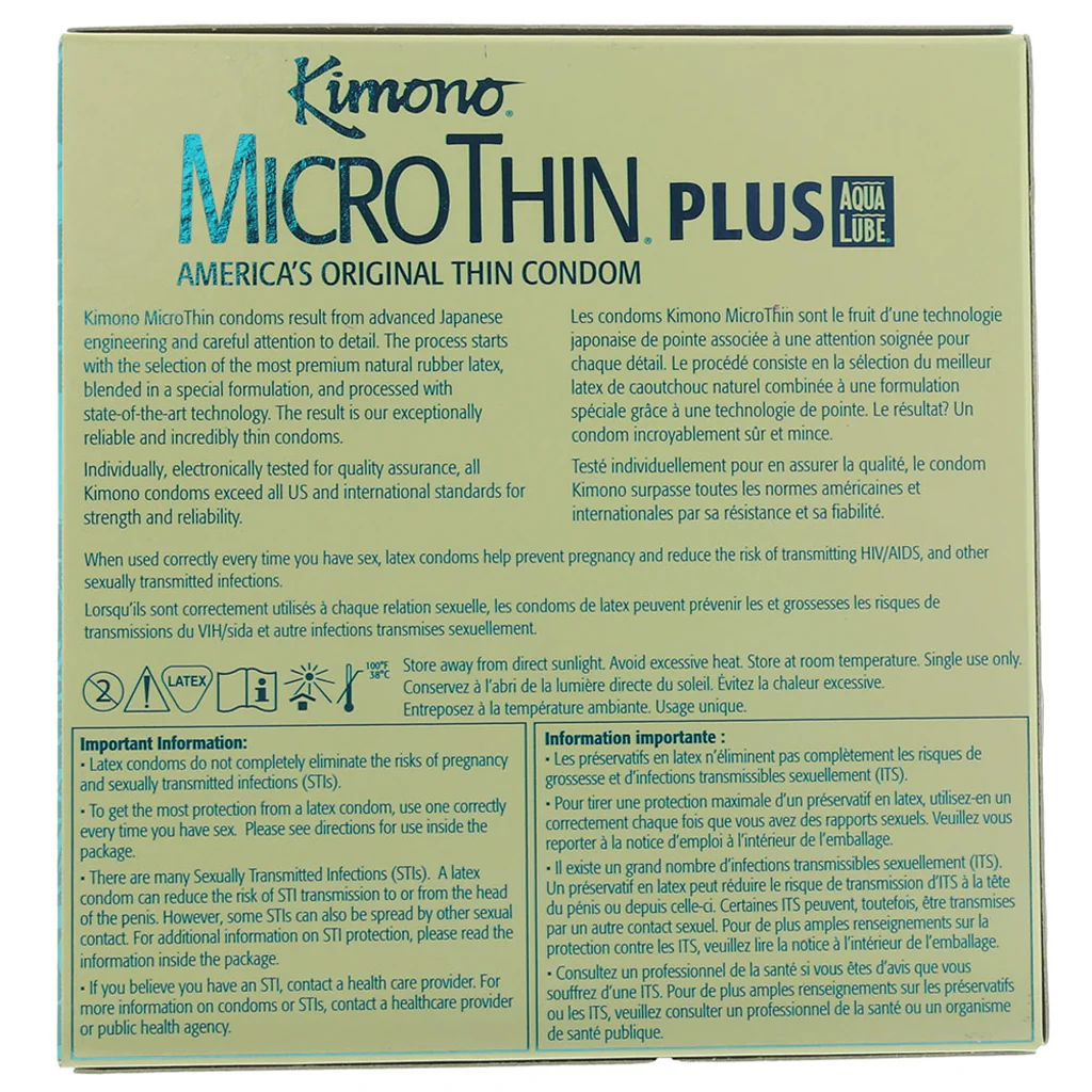 Kimono MicroThin Plus Aqua Lube Condoms in 24 Pack - Image 2