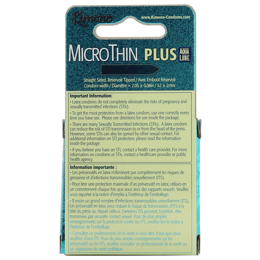 MicroThin Aqua Lube Condoms in 3 Pack - Image 3