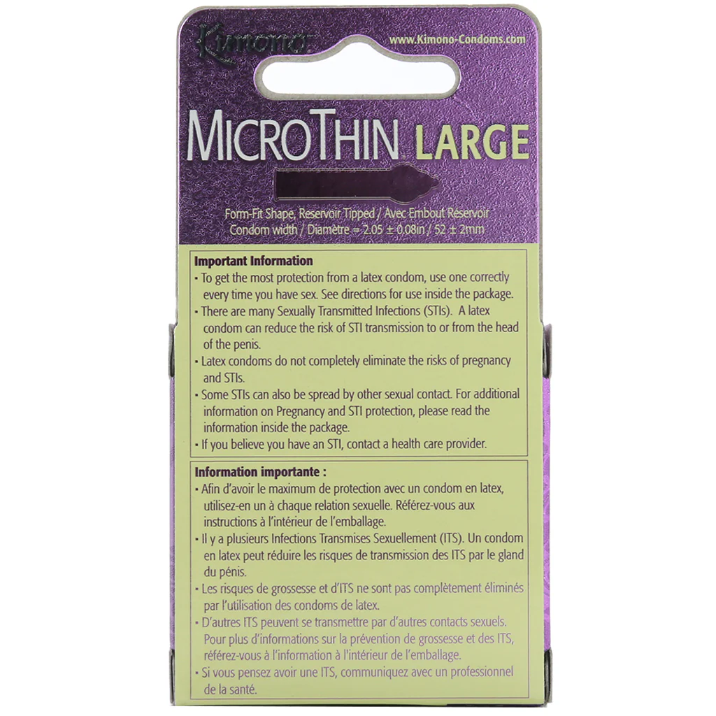 Kimono MicroThin Large Condoms in 3 Pack - Image 3