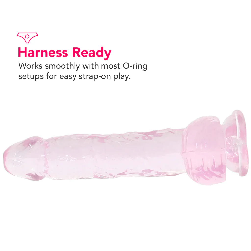 Naturally Yours 6 Inch Crystaline Dildo in Rose - Image 3