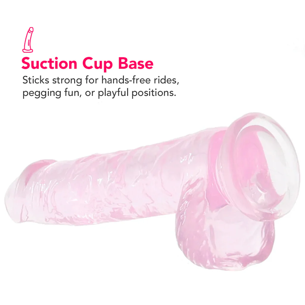 Naturally Yours 6 Inch Crystaline Dildo in Rose - Image 5