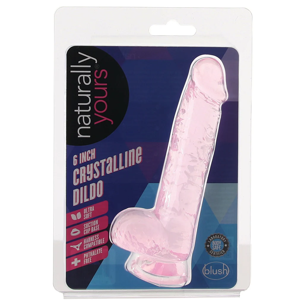 Naturally Yours 6 Inch Crystaline Dildo in Rose - Image 6