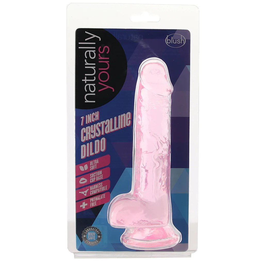 Naturally Yours 7 Inch Crystalline Dildo in Rose - Image 6