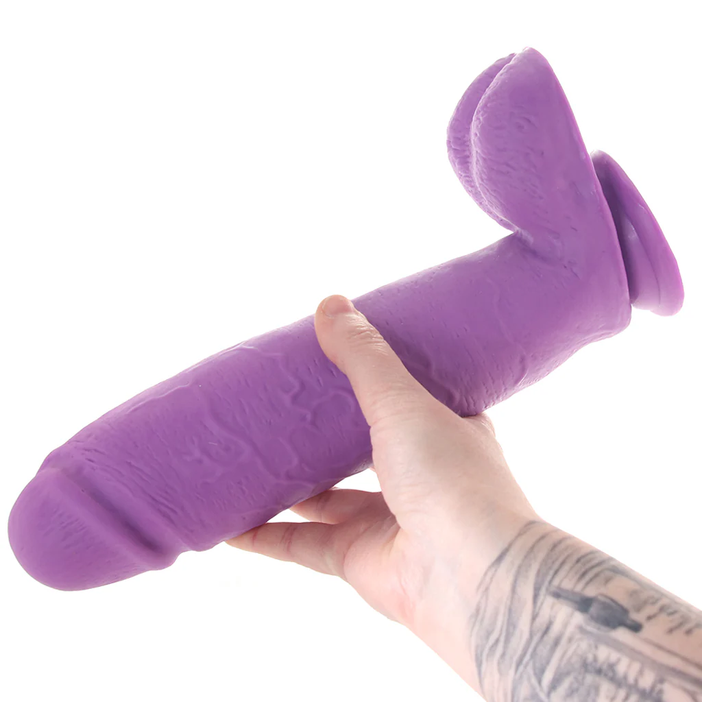 Neo 10 Inch Dual Density Ballsy Dildo in Purple - Image 4
