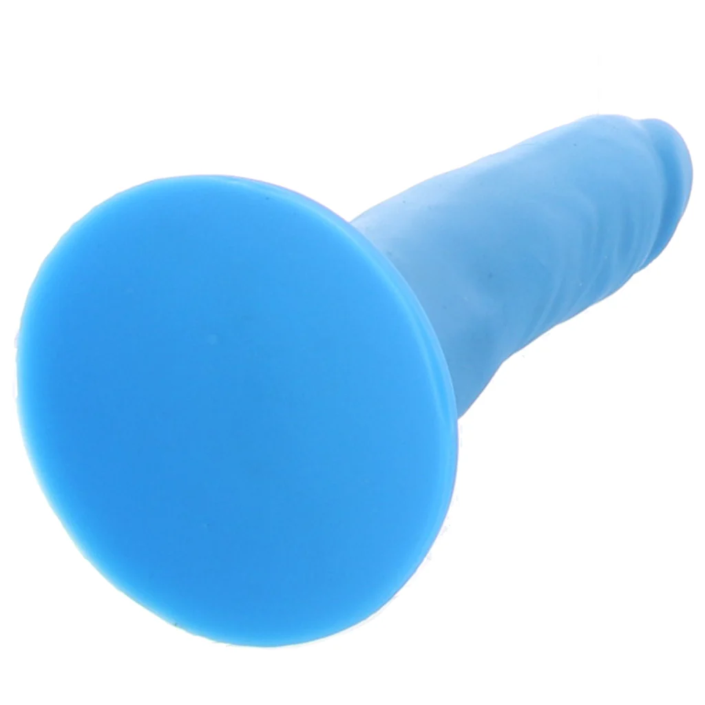 Neo Elite 6 Inch Silicone Dual Density Cock in Blue - Image 5