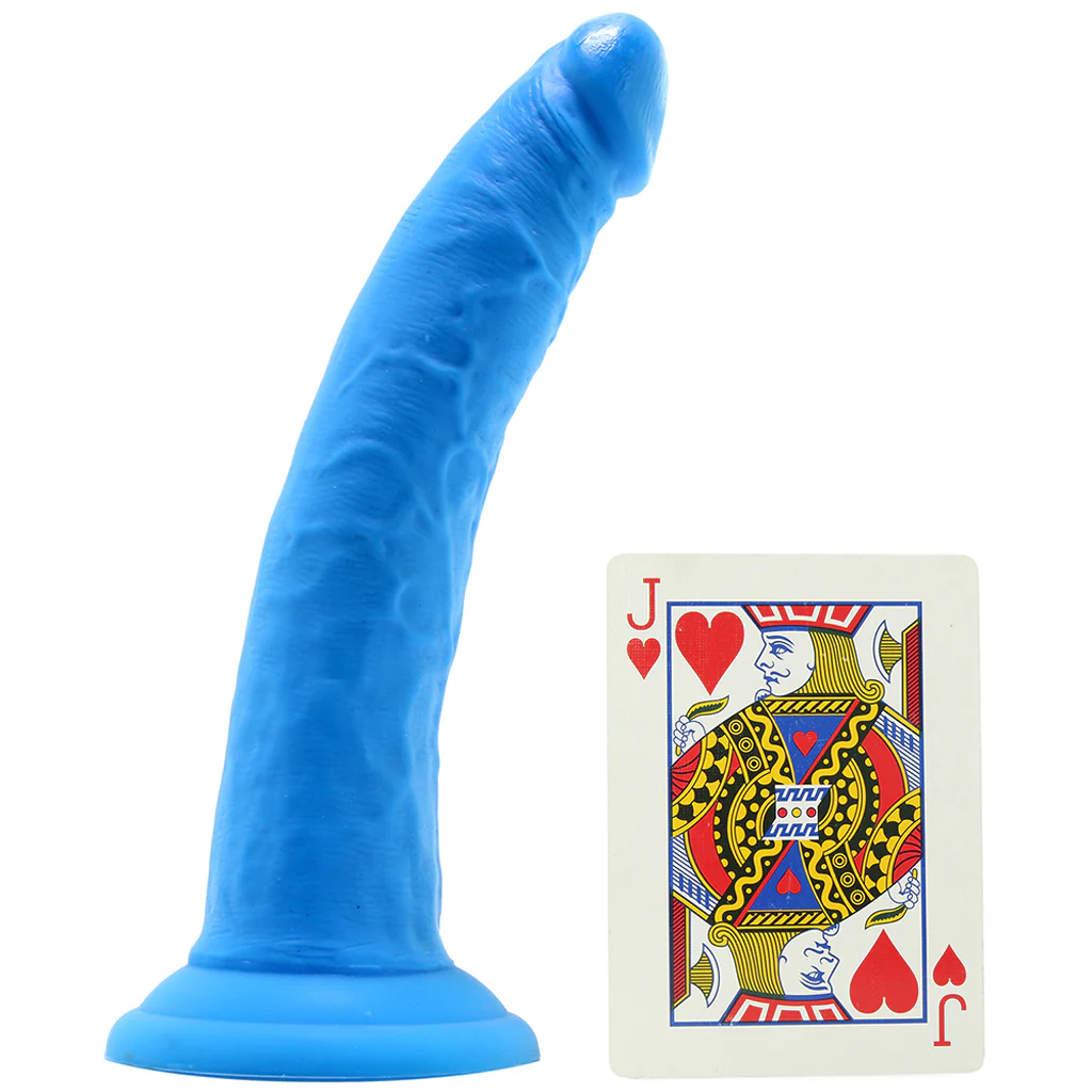 Neo Elite 7.5 Inch Dual Density Silicone Cock in Blue - Image 4