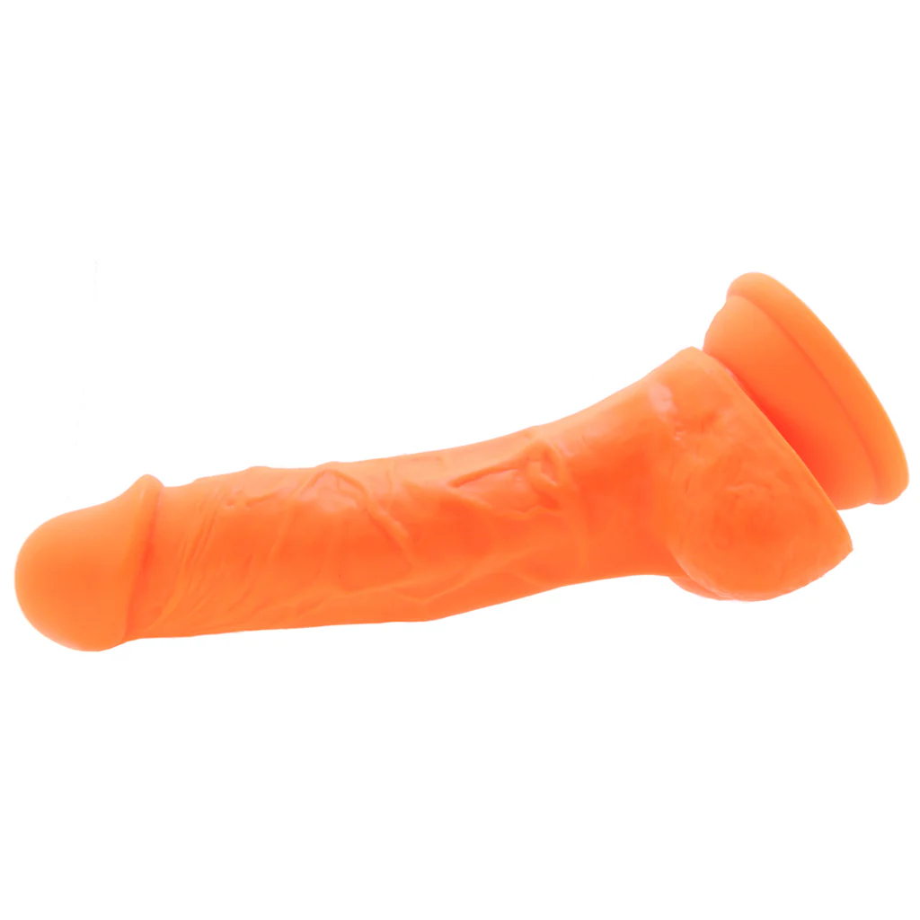 Neo Elite 7.5 Inch Dual Density Silicone Cock in Orange - Image 3