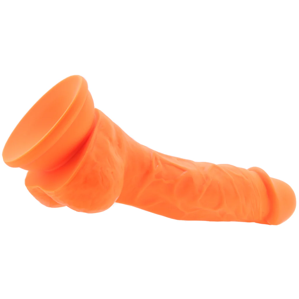 Neo Elite 7.5 Inch Dual Density Silicone Cock in Orange - Image 5