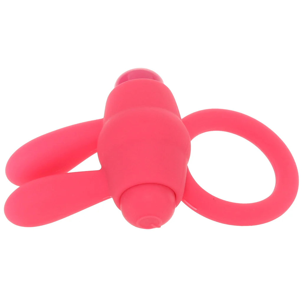 Neon Rabbit Vibrating Cock Ring in Pink - Image 3