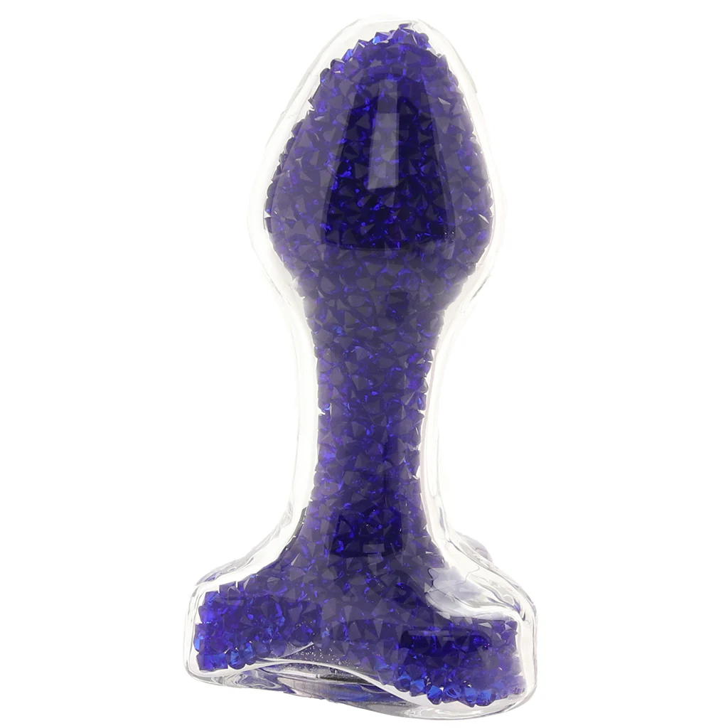 Oh My Gem Lustre Glass Butt Plug in Blue - Image 3