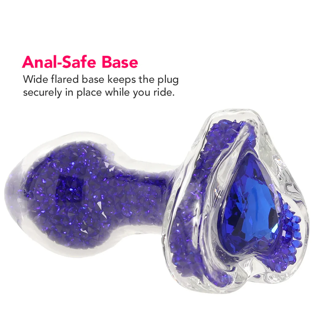 Oh My Gem Lustre Glass Butt Plug in Blue - Image 8