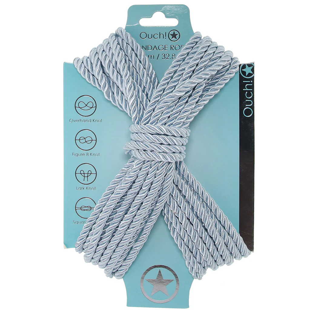 Ouch! 32.8'/10m Bondage Rope in Powder Blue - Image 6