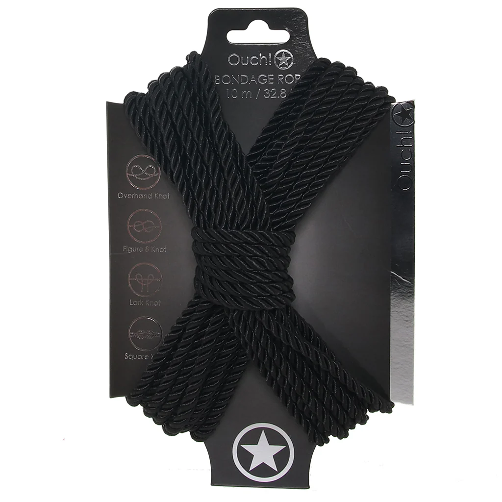 Ouch! 32.8'/10m Bondage Rope in Black - Image 6
