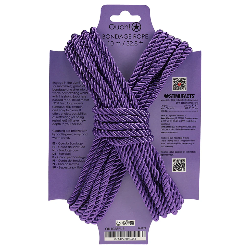Ouch! 32.8'/10m Bondage Rope in Purple - Image 5