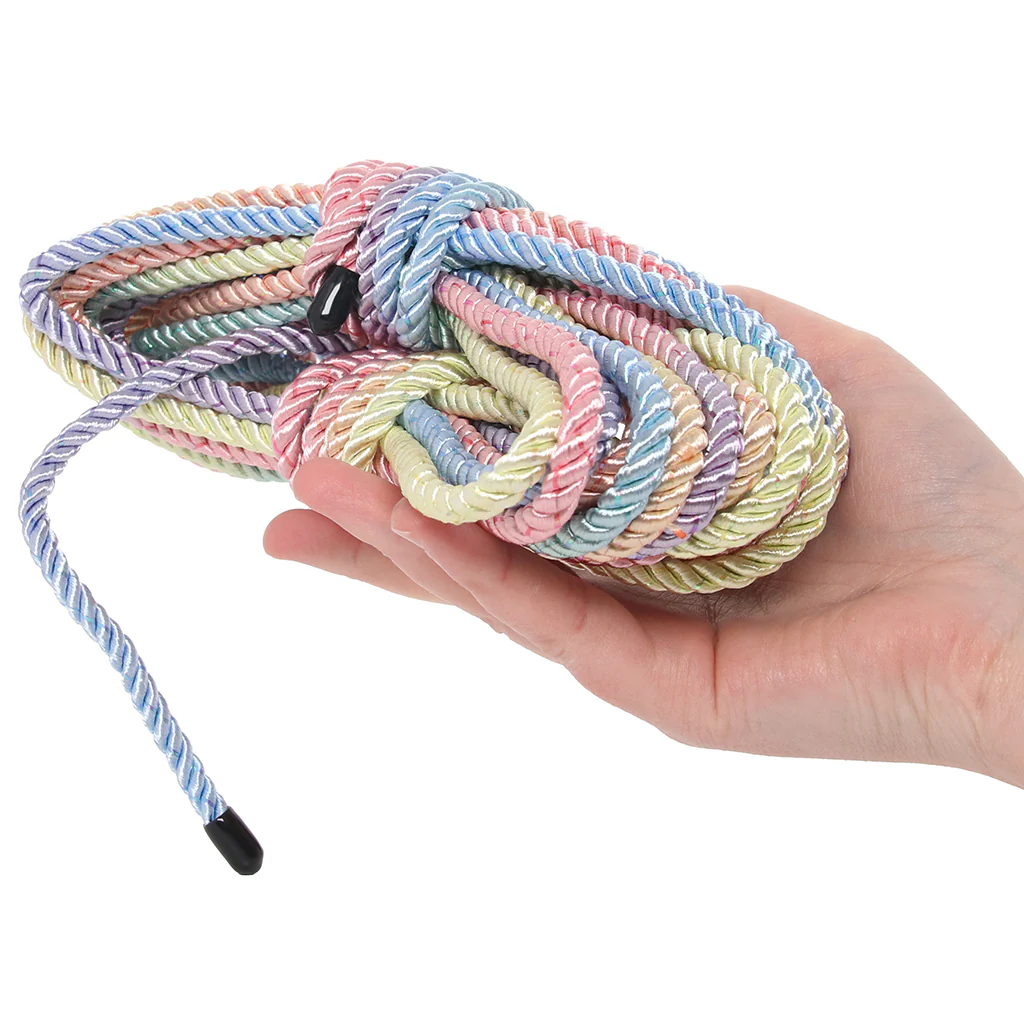 Ouch! 32.8'/10m Bondage Rope in Pastel Rainbow - Image 3