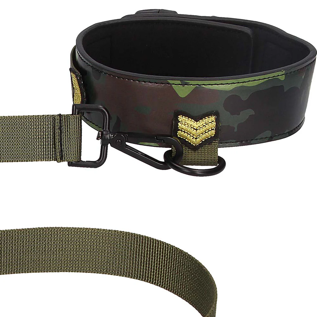 Ouch! Army Themed Collar with Leash - Image 3