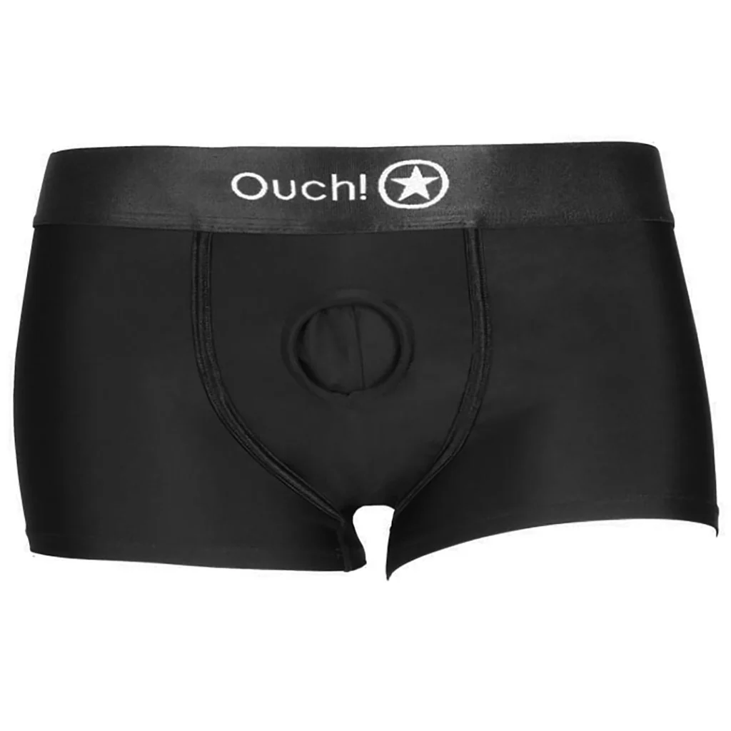 Ouch! Black Vibrating Strap-on Boxer /S - Image 2