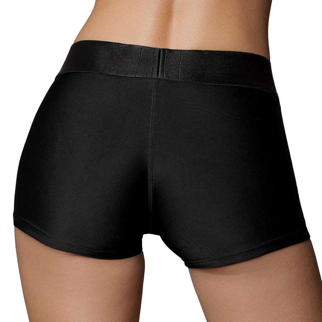Ouch! Black Vibrating Strap-on Boxer /S - Image 5