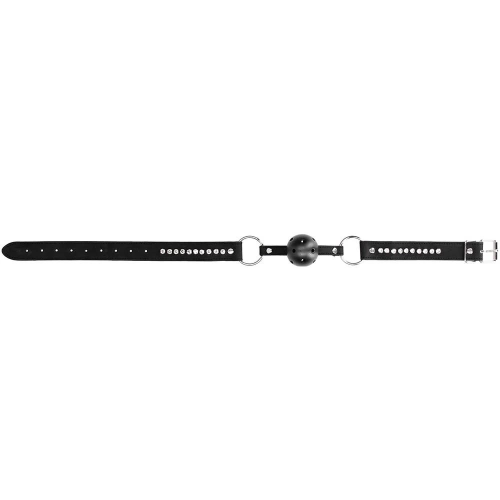 Ouch! Breathable Ball Gag with Diamond Studded Straps - Image 3