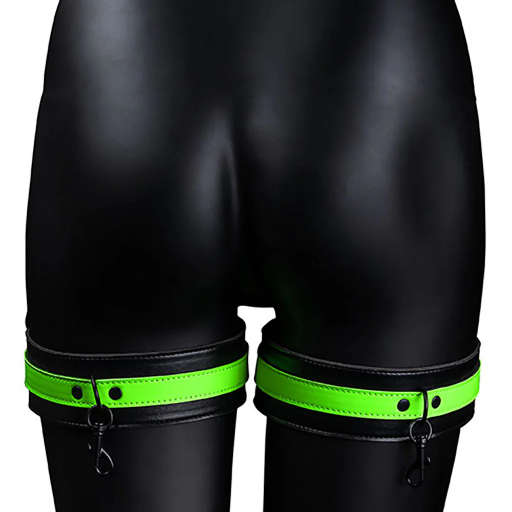 Ouch! Glow Bondage Belt with Thigh and Wrist Cuffs /XL - Image 4