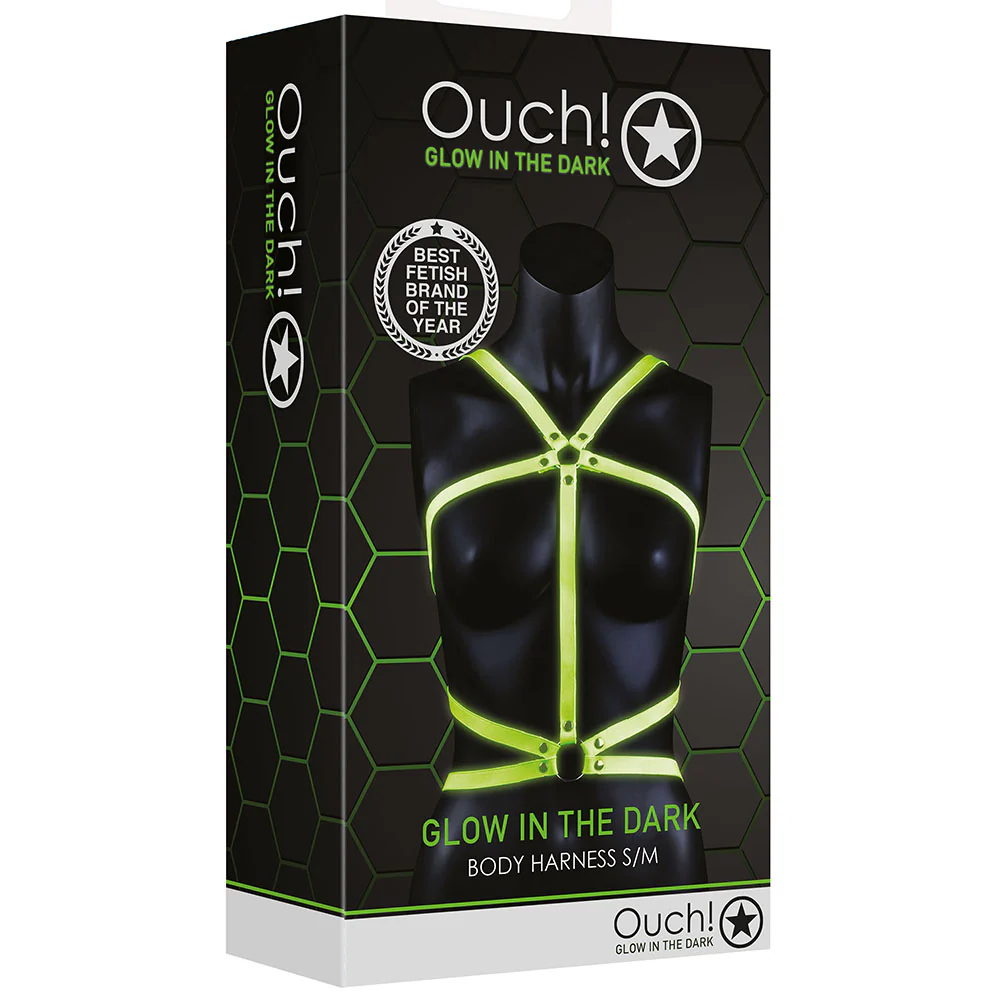 Ouch! Glow In The Dark Body Harness /M - Image 6