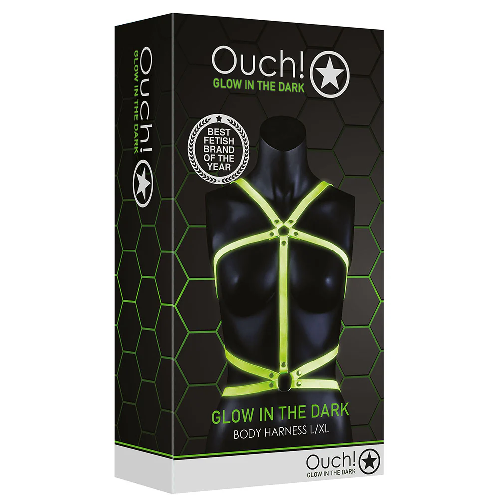 Ouch! Glow In The Dark Body Harness /XL - Image 6