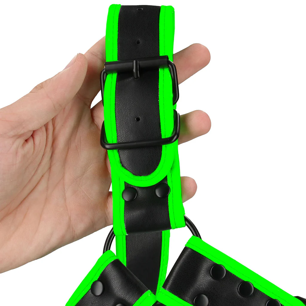 Ouch! Glow in the Dark Buckle Bulldog Harness /XL - Image 4