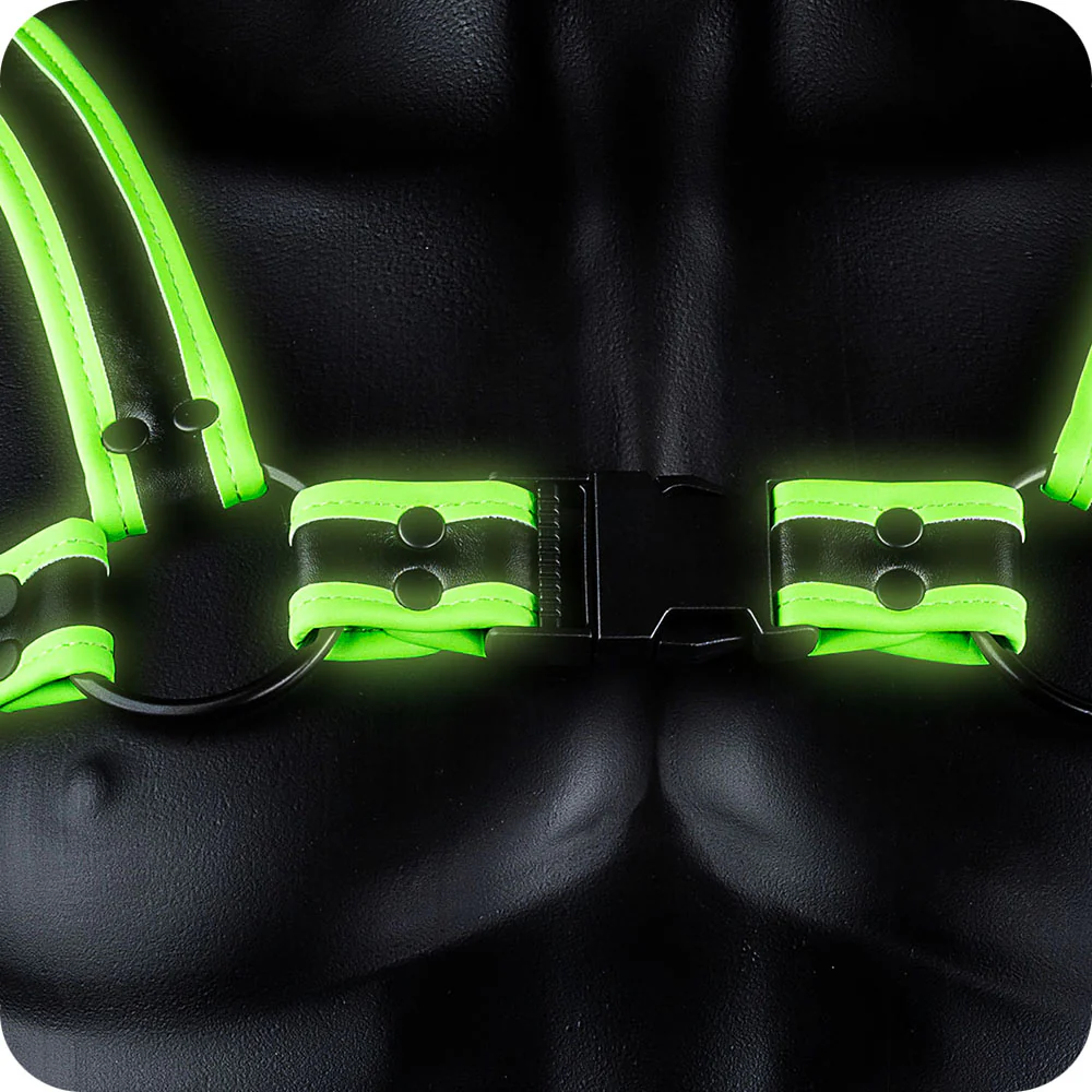 Ouch! Glow In The Dark Bulldog Buckle Harness /M - Image 2