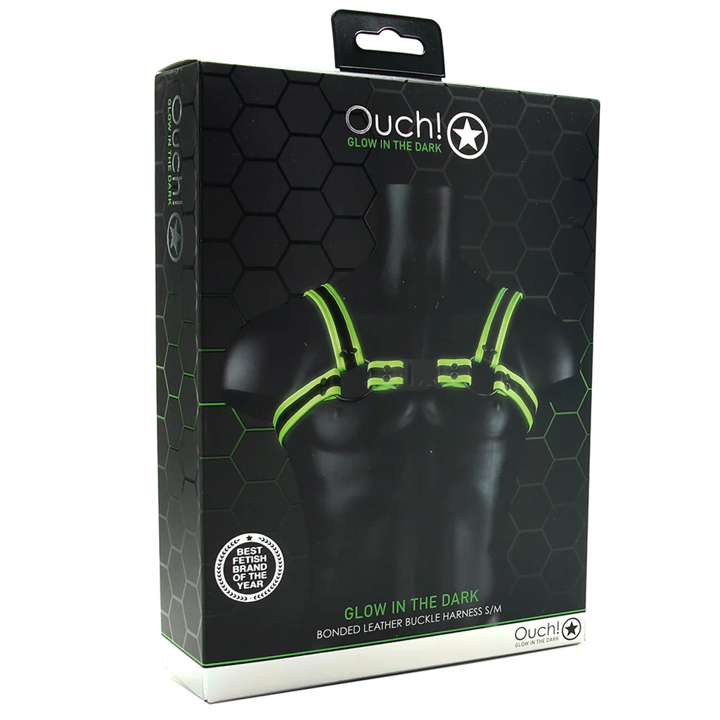 Ouch! Glow In The Dark Bulldog Buckle Harness /M - Image 6